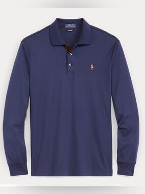 Polo Ralph Lauren Men's Polo Shirt Pima Cotton Soft Touch Long Sleeve XXL Navy